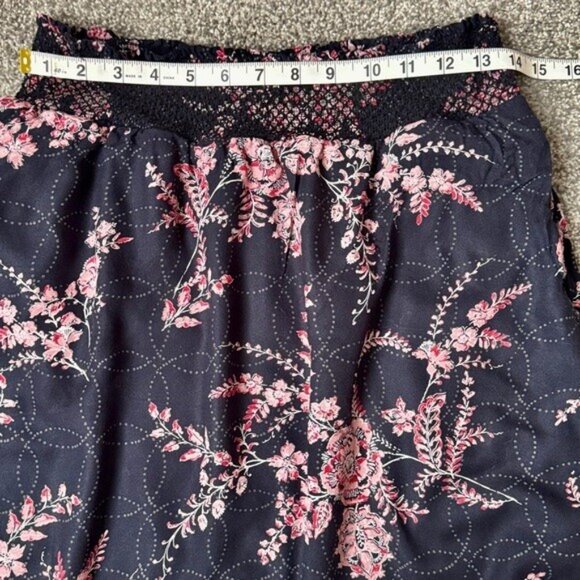 Hinge Floral Black and Pink Midi Skirt with Linings and Pockets Women's Size M - Picture 7 of 15
